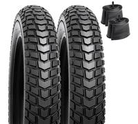YunSCM 2 Pcs 20" Bike Fat Tyres 20x4.0 Tires 98-406 and 20 inch Heavy Duty Bike Tubes Schrader Valve, Compatible with E-Bike Bicycle Tyres 20x4.0 Tires and Tubes