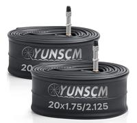 YunSCM 2-PCS 20 inch Bike Tubes 20x1.75 20x1.95 20x2.0 20x2.10 20x2.125 C4E-40L Dunlop Valve Compatible with 20X1.75/2.125 Road/MTB Bike Tyre Tubes