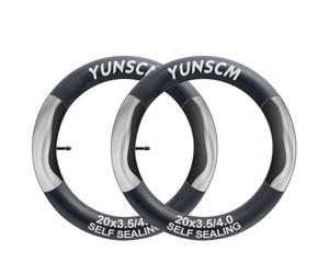 YunSCM 2-PCS 20" Self-Sealing Fat Bike Tubes 20 x 3.5/4.0 AV32mm Schrader Vavle Super Automatic Repair Self-Sealing Puncture Resistant Compatible with 20 x 3.5/4.0 Inch Fat Tyre Bicycle Tubes