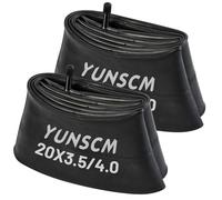 YUNSCM 2-PCS 20X4.0 Fat E-Bike Tubes AV32mm 20x3.5 20x4 E-Bike Inner Tubes Schrader Valve 20inch Fat Tube Compatible with Fat Bike 20 x 3.5/4.0 Electric Bicycle Tire Tubes