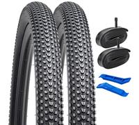 YUNSCM 2-PCS 24" Bike Tires 24 x 2.10/54-507 and 24" Bike Tubes Schrader Valve Compatible with Mountain/Off Road Bike 24 x 2.0 24x2.10 24x2.125 Bicycle Tires and Tubes(W-2003)
