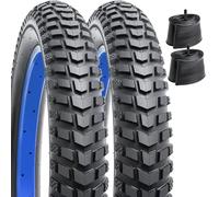 YunSCM 2-PCS 24" Bike Tyres 24 x 3.0/76-507 and 24" Heavy Duty Bike Tubes Schrader Valve Compatible with 24x3.0 24X3 Fat E-Bike All-Terrain Directional Tread Bicycle Tires and Tubes (Y-1137)