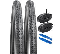 YUNSCM 2-PCS 24" Road Bike Tyres 24 x 1.75/47-507 Bicycle Tyres and 24" Bike Tubes Schrader Valve, Compatible with 24x1.75 24 X 1.75 Bike Bicycle Tires and Tubes (Y-710)