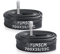 YunSCM 2-PCS 25/32-622 700C Bike Inner Tubes 700x25C 700x28C 700x30C 700x32C TR4A-40mm Valve Removable Compatible with 700x25c/28c/30c/32c Road/MTB Bike Tyre Inner Tube
