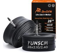 YunSCM 2-PCS 26" Heavy Duty Bikes Inner Tubes 26x2.10 26x2.125 26x2.20 26x2.25 26x2.30 26x2.35 26x2.40 52/62-559 FV48mm Presta Valve Compatible with 26x2.10/2.40 Road/MTB Bike Tyre Tube