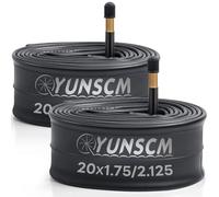 YunSCM 2-PCS 47/54-406 20 inch Bike inner tube 20x1.75 20x1.95 20x2.10 20x2.125 AV48mm Schrader Valve Compatible with 20x1.75/2.125 Road/MTB Bike Tyre Tubes