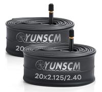 YunSCM 2-PCS 57/62-406 20 inch Bike inner tube 20x2.125 20x2.20 20x2.25 20x2.30 20x2.35 20x2.40 AV32mm Schrader Valve Compatible with 20x2.125/2.40 Road/MTB Bike Tyre Tubes