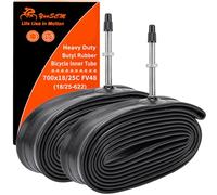 YunSCM 2-Pcs 700C Bike Heavy Duty Tubes 700x18C/25C ETRTO 18/25-622 FV48mm Presta Valve Compatible with 700x18C 700x20C 700x21C 700x22C 700x23C 700x25C Road bike Tyre Tubes