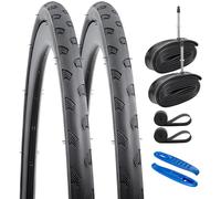 YunSCM 2-PCS 700C Road Bike Tyres 700X28C/28-622 and 700C Heavy Duty Bike Tubes FV60mm Presta Valve Compatible with Bike 700x26C 700x27C 700x28C 700x29C 700x30C Bicycle Tires and Tubes(Y-1289)