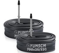 YUNSCM 2-PCS 700x25C/28C/30C/32C Bike Tubes (25/32-622) FV80 Presta Valve, 700C Bicycle Inner Tubes Compatible 700 x 25C 700x28C 700x30C 700x32C Road Gravel Bike Tire Tubes (G-296)