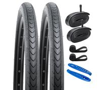 YunSCM 2-Pcs Foldable 27.5'' Bike Tyres 27.5x1.75 Tires 44-584 with 27.5 inch Heavy Duty Inner Tubes Schrade Valve AV32mm Compatible 27.5x1.75 27.5x1.80 27.5x1.85 Road Bicycle Tyres and Tubes(W-2034)