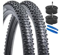 YUNSCM 27.5 Mountain Bike Tires 27.5x2.10/54-584 Lightweight Tires-60TPI Nylon Puncture-Resistant and 27.5 Tubes Compatible with 27.5 x 2.0-2.10 MTB Hybrid Gravel Off Road Bicycle Tires-2 PCS (Y-1160)