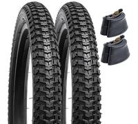 YUNSCM 2PCS 12 1/2" Bike Tyres 12 1/2 x 2 1/4 and Tubes 12 1/2x2 1/4 CR202 Angled Valve Compatible with 12 1/2x2 1/4 Kid Bike Bicycle Tires and Tubes