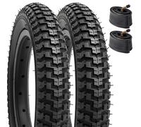 YunSCM 2PCS 12 1/2" Bike Tyres 12 1/2 x 2 1/4 Tires 57-203 and Inner Tubes CR202 Bent Valve Compatible with 12 1/2x2 1/4 Kid Bike Bicycle Tires and Tubes
