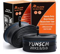 YunSCM 2PCS 20" Fat Bike Heavy Duty Inner Tubes 20x2.5 20x2.6 20x2.8 20x3.0 ETRTO 64/75-406 AV32mm Schrader Valve 20" Bicycle Inner Tubes Compatible 20x2.5/2.6/2.8/3.0 Mountain Bike Tyre