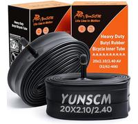 YunSCM 2PCS 20" Heavy Duty Bike Tubes 20x2.10/2.40 ETRTO 52/62-406 AV32mm Schrader Valve Compatible with 20x2.10 20x2.125 20x2.25 20x2.35 20x2.40 Road/MTB Bike Tyre Tubes