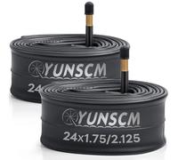 YunSCM 2PCS 24 Inch Inner Tubes 24x1.75/1.95/2.125 Tire 45/57-507 AV48mm Schrader Valve 24" Tube Compatible 24x1.75 24x1.90 24x1.95 24x2.0 24x2.10 24x2.125 MTB Bike Tyre Tubes