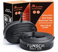 YunSCM 2PCS 26" Heavy Duty Inner Tubes 26x1 3/8 37-590 26inch Bike Tubes AV32mm Schrader Tube, Compatible with 26 x 1 3/8 26 x 1-3/8 Wheelchair Bicycle Tyres