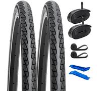 YunSCM 2PCS 26" Wheelchair Tyres 26x1 3/8 37-590 and 26 inch Bike Tubes AV33mm Schrader Valve Compatible with 26 x 1 3/8 26x1 3-8 Wheelchair Road Bike Bicycle Tyres and Tubes