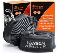 YunSCM 2PCS 27.5" Heavy Duty Bike Inner Tubes 27.5x1.75 27.5x1.95 27.5x2.10 27.5x2.25 27.5x2.35 27.5x2.40 45/62-584 FV48mm Presta Valve Compatible 27.5x1.75/1.95/2.0/2.10/2.25/2.35/2.40 Bike Tube