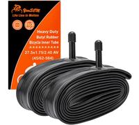 YunSCM 2PCS 27.5" Heavy Duty Bike Tubes 27.5x1.75 27.5x1.95 27.5x2.10 27.5x2.125 27.5x2.25 27.5x2.35 27.5x2.40 ETRTO 45/62-584 AV32mm Schrader Valve Inner Tube Compatible 27.5x1.75/2.40 Tyre
