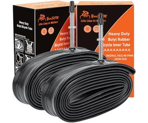 YunSCM 2PCS 28/29" 45/62-622 Heavy Duty Bike Inner Tubes 28/29x1.75 28/29x1.95 28/29x2.10 28/29x2.25 28/29x2.40 FV48mm Presta Valve Compatible 28/29x1.75/1.95/2.25/2.40 Road/Mountain Bike Tyre Tubes
