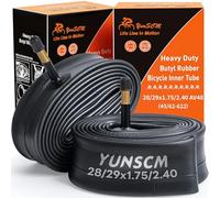 YunSCM 2PCS 28/29" 45/62-622 Heavy Duty Bike Tubes 28/29x1.75 28/29x2.10 28/29x2.25 28/29x2.35 28/29x2.40 AV48mm Schrader Valve Compatible with 28/29x1.75/2.10/2.25/2.35/2.40 Road/MTB Bike Tyre Tube