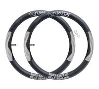 YunSCM 2Pcs 54/64-406 Self-Sealing 20 inch Bike Inner Tubes 20x2.125 20x2.25 20x2.35 20x2.4 AV32mm Schrader Valve Automatic Repair Puncture Resistant Tube Compatible 20x2.125/2.40 Bicycle Inner Tube