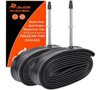 YunSCM 2PCS 700C Bike Heavy Duty Tubes 700x25C 700x28C 700x30C 700x32C 700x34C ETRTO 25/34-622 FV80mm Long Presta Valve 28" Inner Tubes Compatible with 700x25C/28C/30C/32C/34C bike Tyre Tubes