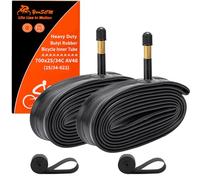 YunSCM 2PCS 700C Heavy Duty Bike Tubes 700x25C 700x28C 28x1.10 700x30C 28x1.20 700x32C 28x1.25 700x34C 25/34-622 AV48mm Schrader Valve 28" Tubes Compatible 700x25C/28C/30C/32C/34C Tyre Tubes