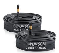 YunSCM 2PCS 700x35C/38C/40C/42C/43C Bike Tubes AV48mm Schrader Valve 35/43-622 Inner Tube 700C Bicycle Tubes Compatible with 700 x 35C/700x38c/700x40c/700x42c/700x43C Road Gravel Bike Tyre Tubes
