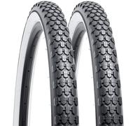 YUNSCM 2PCS Foldable 24" Bike Tyres 24 x 2.125 tire 57-507 Classic White Wall Compatible with Road Bikes,City Bicycle Bike 24x2.0 24x2.10 24x2.125 24x2.15 Tires