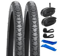 YunSCM 2Pcs Foldable 24 Inch Bike Tyres 24x1 3/8 Tires 37-540 and 24 Inch Inner Tubes AV32mm Valve Compatible With 24 x 1 3/8 24X1 3-8 Road Bikes, City Bicycle Bike Tyre