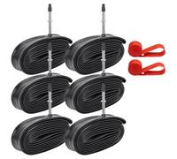 YunSCM 6-PCS 700C Heavy Duty Bike Tubes 700x18C 700x23C 700x25C 700x28C 700x30C 700x32C 18/32-622 Bicycle Tubes FV48mm Presta Valve Compatible with 700x18/23C/25C/28C/30C/32C Bike Tube