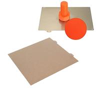 Yunseity 3D Printer Build Plate, 265 * 250mm Gold 3D Printer Build Surface Heated Bed Cover Double Sided for Vyper Repair Replacement (Gold Steel Plate)