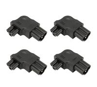 Yunseity 4Pcs IEC320 C6 to IEC320 C5 Power Adapter, 90 Degree Right Angle, 250V, PVC Shell, for Laptop Power Adapters, Desk Lamps, Speakers