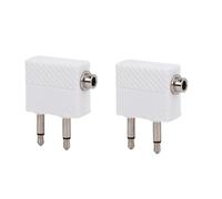 Yunseity Airplane Flight Adapters for Headphones, Dual 3.5mm Male to 3.5mm Female Aux Jack Headphone Adapter, for Flight Entertainment Systems (2 pieces)