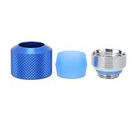 Yunseity Brass Compression Tube Fitting, 24mm/0.9in OD, 22mm/0.87in Height, G1/4in Male Thread, Support 14mm PETG/PMMA Hard Tube (Blue)