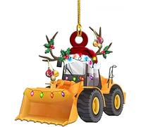 Yunseity Christmas Tree Fire Truck Pendant Ornament Personalized Kids Holiday Decorations for Windows and Doors 10 * 9cm Iron Vehicle Truck Boat Excavator for Winter Parties (6.00)