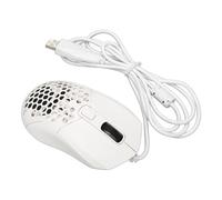 Yunseity Computer Mice, 4.9 Feet Long Wired Mouse, Ergonomic Adjustable DPI, Hollow Backlit RGB Programmable Buttons for Family (White)
