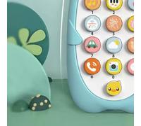 Yunseity Early Educational Phone Toys Simulation Music Telephone Teether for Baby Teething Pain Relief ABS Material (Blue)