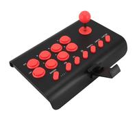 Yunseity Fight Game Joystick, Anti Slip Long Battery Life Adjustable Speed Setting Fighting Game Pad Wireless Ergonomic for (Black)