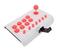 Yunseity Fight Game Joystick, Anti Slip Long Battery Life Adjustable Speed Setting Fighting Game Pad Wireless Ergonomic for (Black) (White)