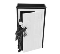 Yunseity Ghost Popcorn Container, Scary PLA Movie Night Bucket for Carnival Party Favor Featuring a Detailed Ghost Emerging From a Doorway for Desktop Ornament