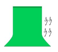 Yunseity Green Screen Backdrop, Cotton Polyester Greenscreen Background Kit with 4 Backdrop Clamps, for Zoom Meeting, Video Recording, Streaming(1x2m/39.4x78.7in)
