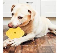 Yunseity Leakage Food Toy for Pet Dog's Safe Eating and Intelligence Training, Red Silicone 2x2x2.4in (Yellow)