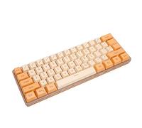 Yunseity Mechanical Keyboard, Ultra Small Key Line Separation Contrast Color Gaming Keyboard for Home (Orange Beige)