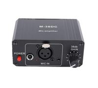 Yunseity Microphone Preamp with 38dB Adjustable Gain, 3.5mm 6.5mm XLR Inputs and Outputs for Dynamic or Condenser Mics in a Portable Aluminum Alloy Black Housing