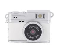 Yunseity Mini Keychain Camera, 1080P Portable Compact Retro Digital Camera with LED Fill Light, 0.96 Screen, for Kids Teens Adults (White)
