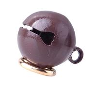 Yunseity Pet Collar Bell Chrome Plated Accessory Keyring for Cats and Dogs, Free Matching Bell Clamp/Holder, Iron Material for DIY Crafts, 1 Pack Pet (Brown)